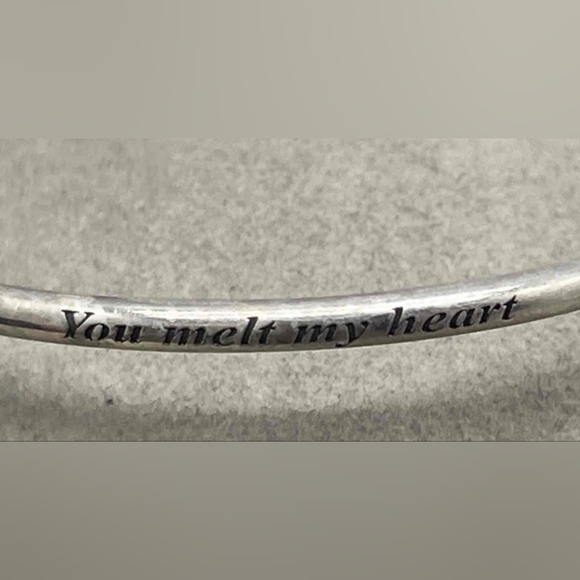 PANDORA 9.25 Silver stamped VINTAGE 7.25" Bangle Charm Bracelet 3 charms - Picture 3 of 11